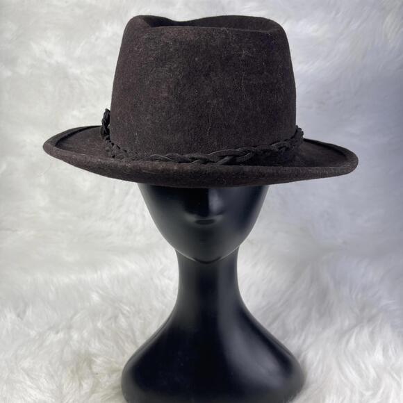 Vintage Brown Wool Cowboy Hat w/Braided Band  Made in Mexico(Industria Nacional) - Picture 1 of 7